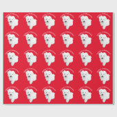 最も可愛いマルチーズの子犬はクリスマス中 ラッピングペーパー (フラット)