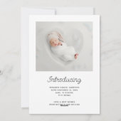 最も可愛い小さなスノーフレーク写真の誕生の発表 シーズンカード (裏面)