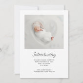 最も可愛い小さなスノーフレーク写真の誕生の発表 シーズンカード (裏面)