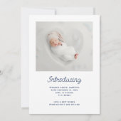 最も可愛い小さなスノーフレーク写真の誕生の発表 シーズンカード (裏面)