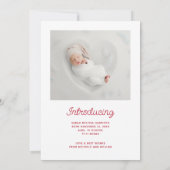 最も可愛い小さなスノーフレーク写真の誕生の発表 シーズンカード (裏面)