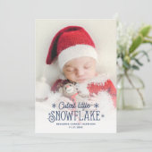 最も可愛い小さなスノーフレーク写真の誕生の発表 シーズンカード (スタンド正面)
