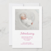 最も可愛い小さなスノーフレーク写真の誕生の発表 シーズンカード (裏面)