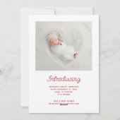 最も可愛い小さなスノーフレーク写真の誕生の発表 シーズンカード (裏面)