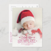 最も可愛い小さなスノーフレーク写真の誕生の発表 シーズンポストカード (正面/裏面)