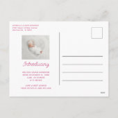 最も可愛い小さなスノーフレーク写真の誕生の発表 シーズンポストカード (裏面)