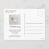 最も可愛い小さなスノーフレーク写真の誕生の発表 シーズンポストカード (裏面)