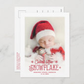 最も可愛い小さなスノーフレーク写真の誕生の発表 シーズンポストカード (正面/裏面)