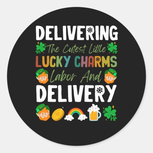 最も可愛い小さな幸運なチャームを提供する ラウンドシール (正面)