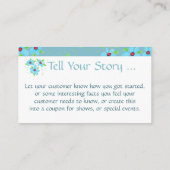 最も可愛い小さな青い花のデザイナー名刺 割引カード (裏面)