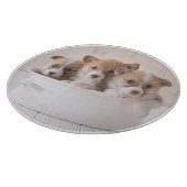 最も可愛い赤ん坊の動物 |かわいいコギの子犬のポット カッティングボード (角)