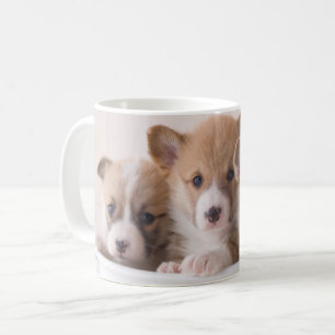最も可愛い赤ん坊の動物 かわいいコギの子犬のポット コーヒーマグカップ