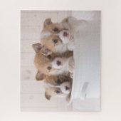 最も可愛い赤ん坊の動物 |かわいいコギの子犬のポット ジグソーパズル (縦)