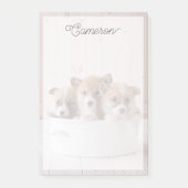 最も可愛い赤ん坊の動物 |かわいいコギの子犬のポット ポストイット (正面)