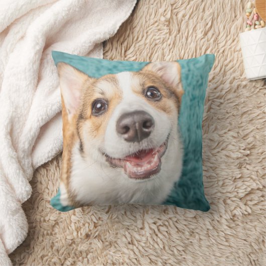 最も可愛い赤ん坊の動物 |かわいいコーギパピースマイル クッション (ブランケット)