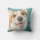 最も可愛い赤ん坊の動物 |かわいいコーギパピースマイル クッション (裏面)