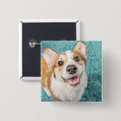 最も可愛い赤ん坊の動物 |かわいいコーギパピースマイル 缶バッジ (正面&裏面)