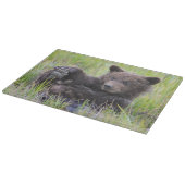 最も可愛い赤ん坊の動物 |かわいいブラウンベア遊カブ カッティングボード (角)