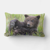 最も可愛い赤ん坊の動物 |かわいいブラウンベア遊カブ ランバークッション (正面)