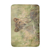 最も可愛い赤ん坊の動物 |かわいいベビーライオンの子 バスマット (正面縦)