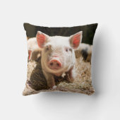 最も可愛い赤ん坊の動物 |かわいいベビー豚 クッション (裏面)
