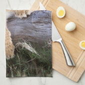 最も可愛い赤ん坊の動物 |かわいいライオンの子 キッチンタオル (四つ折り)