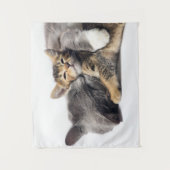 最も可愛い赤ん坊の動物 |かわいい子猫ハグ タペストリー (正面)