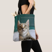 最も可愛い赤ん坊の動物 |かわいい虎猫の子猫 トートバッグ (クローズアップ)