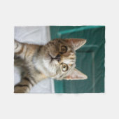 最も可愛い赤ん坊の動物 |かわいい虎猫の子猫 フリースブランケット (正面(横))