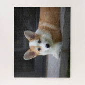 最も可愛い赤ん坊の動物 |のリラックスコーギの子犬 ジグソーパズル (縦)