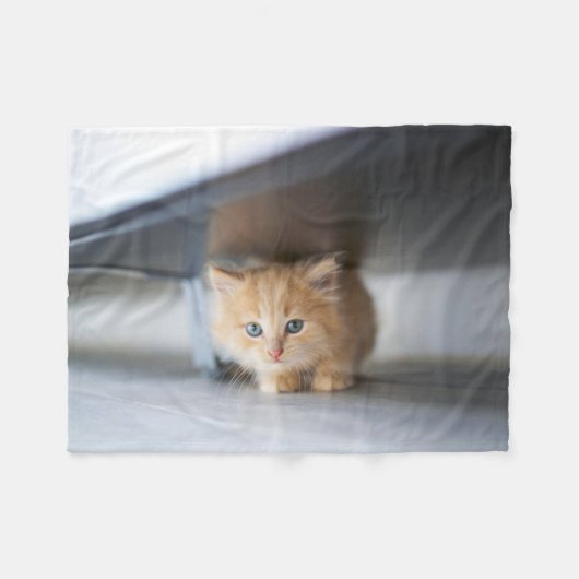 最も可愛い赤ん坊の動物 |ふわふわのオレンジ色の子猫 フリースブランケット (正面(横))