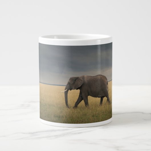 最も可愛い赤ん坊の動物 |アフリカゾウ科 ジャンボコーヒーマグカップ (正面)