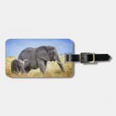 最も可愛い赤ん坊の動物 |アフリカゾウ&マザー ラゲッジタグ (正面横)