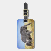 最も可愛い赤ん坊の動物 |アフリカゾウ&マザー ラゲッジタグ (正面縦)