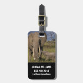 最も可愛い赤ん坊の動物 |アマゾウとベビー ラゲッジタグ (正面縦)