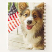 最も可愛い赤ん坊の動物 |アメリカ国旗のコルギ ノートブック (裏面)