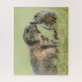 最も可愛い赤ん坊の動物 |アルパインマーモットファミリー ジグソーパズル (縦)