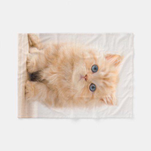 最も可愛い赤ん坊の動物 |イギリスのロングヘアの子猫 フリースブランケット (正面(横))