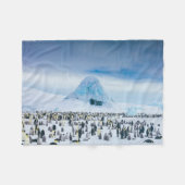 最も可愛い赤ん坊の動物 インペリアルペンギン植民地 フリースブランケット (正面(横))