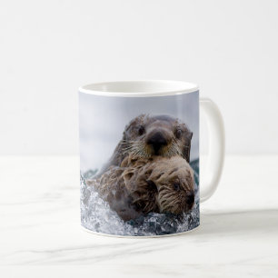 最も可愛い赤ん坊の動物 オッターベビーとマザー コーヒーマグカップ