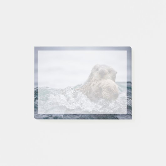 最も可愛い赤ん坊の動物 |オッターベビーとマザー ポストイット (正面)