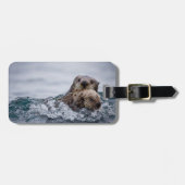 最も可愛い赤ん坊の動物 |オッターベビーとマザー ラゲッジタグ (正面横)