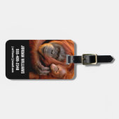 最も可愛い赤ん坊の動物 |オランウータン母とベビー ラゲッジタグ (正面横)