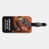 最も可愛い赤ん坊の動物 |オランウータン母とベビー ラゲッジタグ (裏面横)