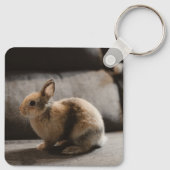 最も可愛い赤ん坊の動物 |オランダ矮小ウサギ キーホルダー (裏面)