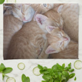 最も可愛い赤ん坊の動物 |オレンジ色の子猫パイル キッチンタオル (折り畳み)