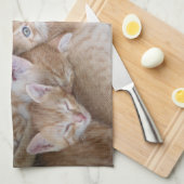 最も可愛い赤ん坊の動物 |オレンジ色の子猫パイル キッチンタオル (四つ折り)