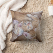 最も可愛い赤ん坊の動物 |オレンジ色の子猫パイル クッション (ブランケット)