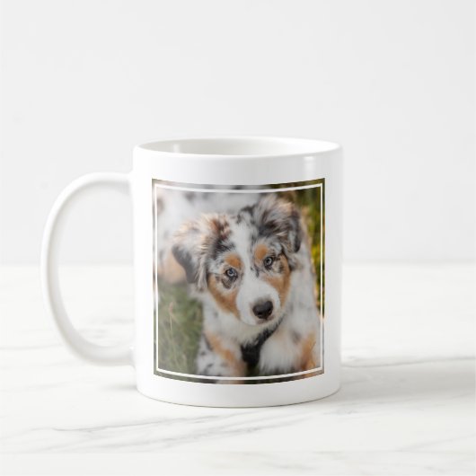 最も可愛い赤ん坊の動物 |オーストラリアの羊飼い犬 コーヒーマグカップ (左)