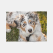 最も可愛い赤ん坊の動物 |オーストラリアの羊飼い犬 フリースブランケット (正面(横))